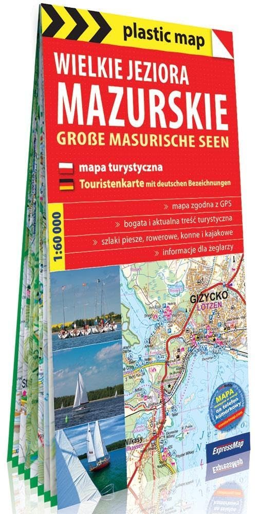 Plastic map Wielkie Jeziora Mazurskie 1:60 000 Books
