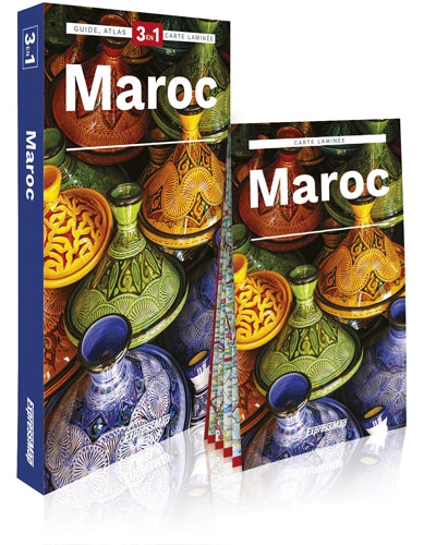 Maroc : 3 en 1 : guide, atlas, carte laminée Leisure, Home & Garden