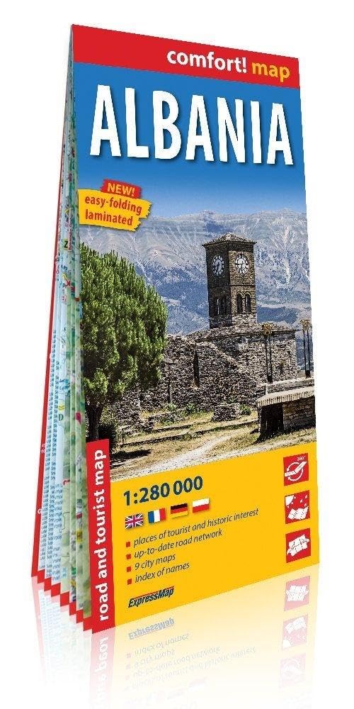 Albanie 1/300.000 (Ang) (Carte Grand Format Laminé book
