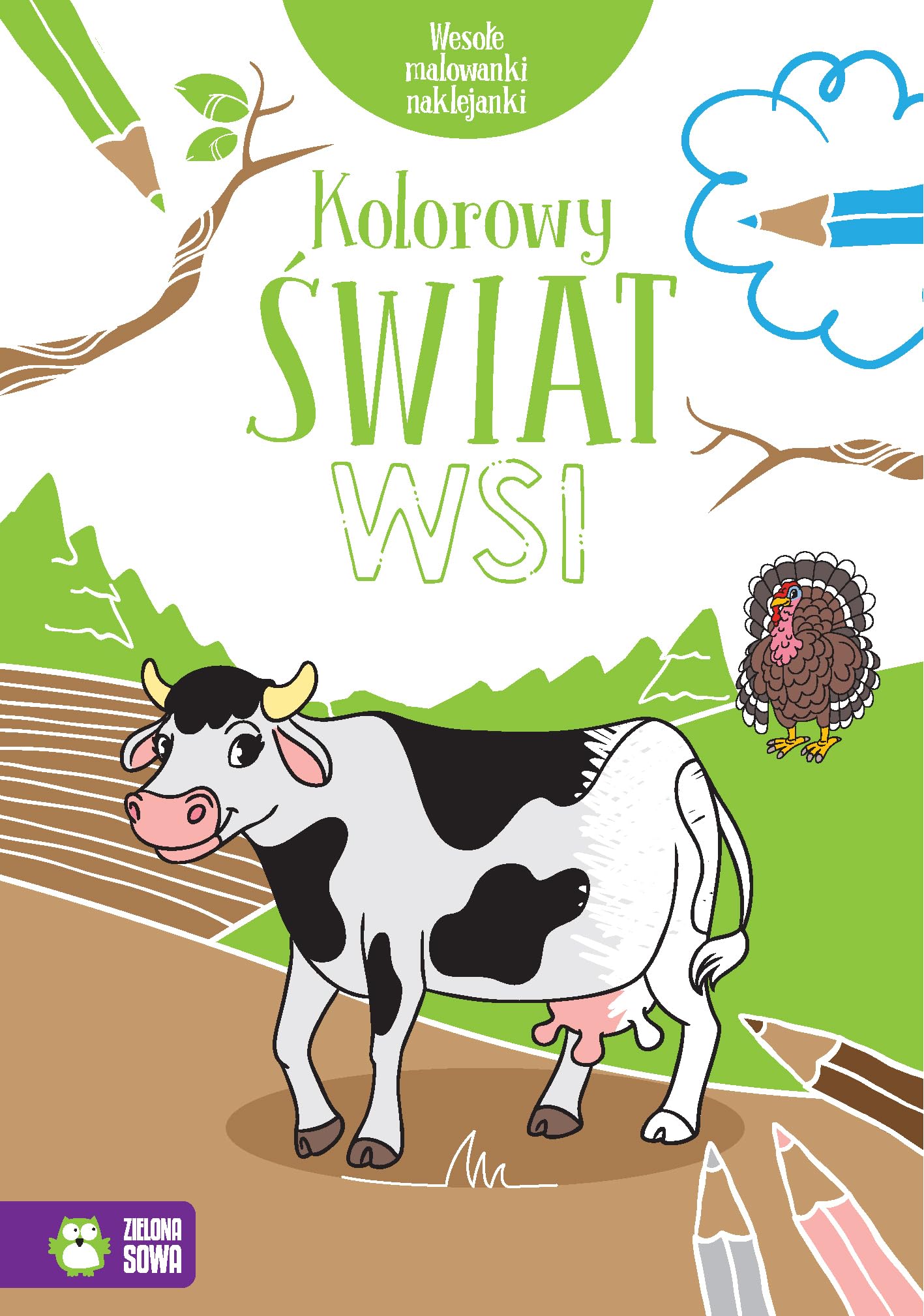 Wesołe malowanki naklejanki Kolorowy świat wsi Books