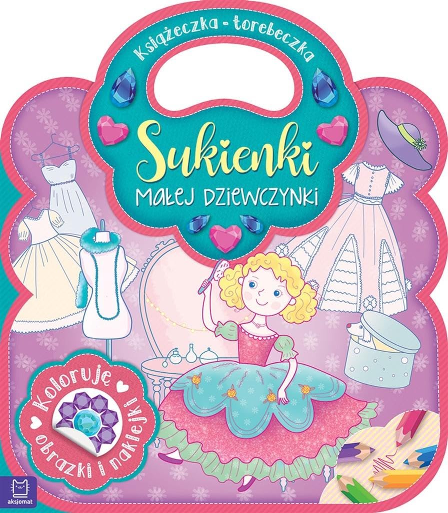 Książeczka-torebeczka Sukienki małej dziewczynki Kolorowanka z naklejkami Books