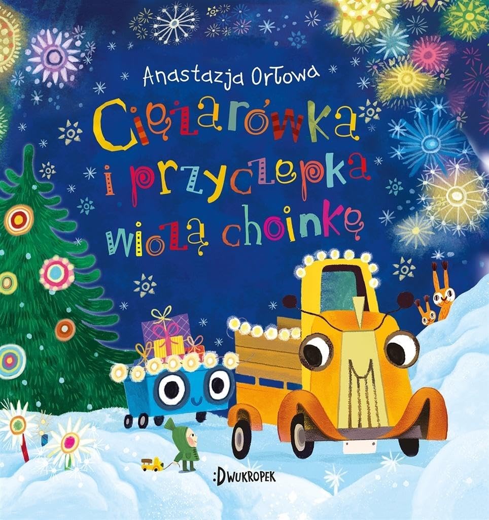 Ciężarówka i przyczepka wiozą choinkę Books
