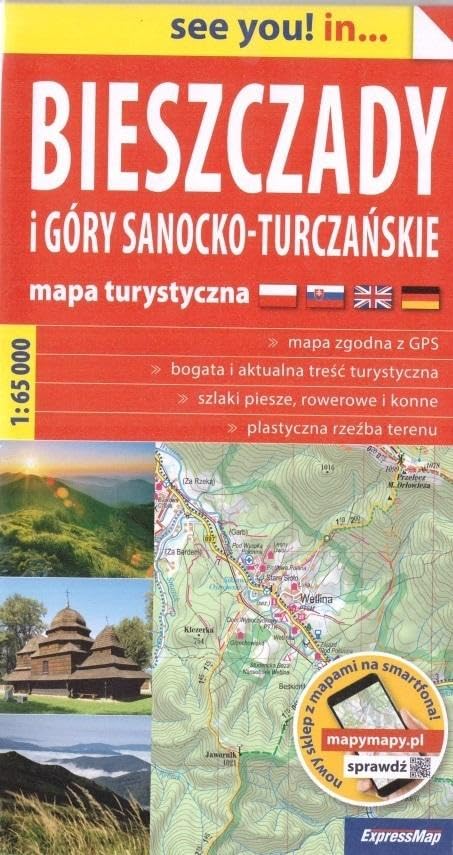 Bieszczady i Góry Sanocko-Turczańskie papierowa mapa turystyczna 1:65 000 (SEE YOU! IN) Maps & Plans