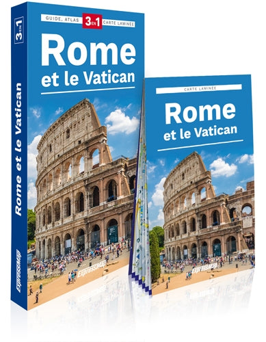 Rome et le Vatican : 3 en 1 : guide, atlas, carte laminée Travel