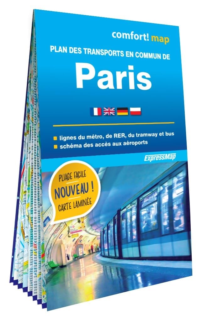 Plan des transports en commun de Paris (carte format poche laminée - plan de ville) Leisure, Home & Garden