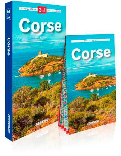 Corse : 3 en 1 : guide, atlas, carte laminée book