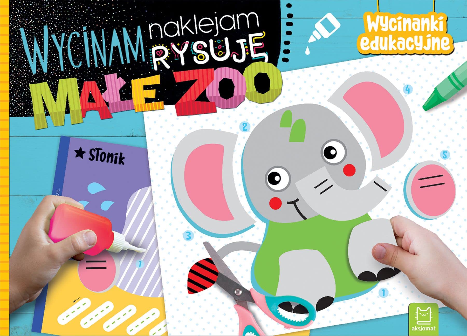 Wycinam naklejam rysuję Małe zoo Books