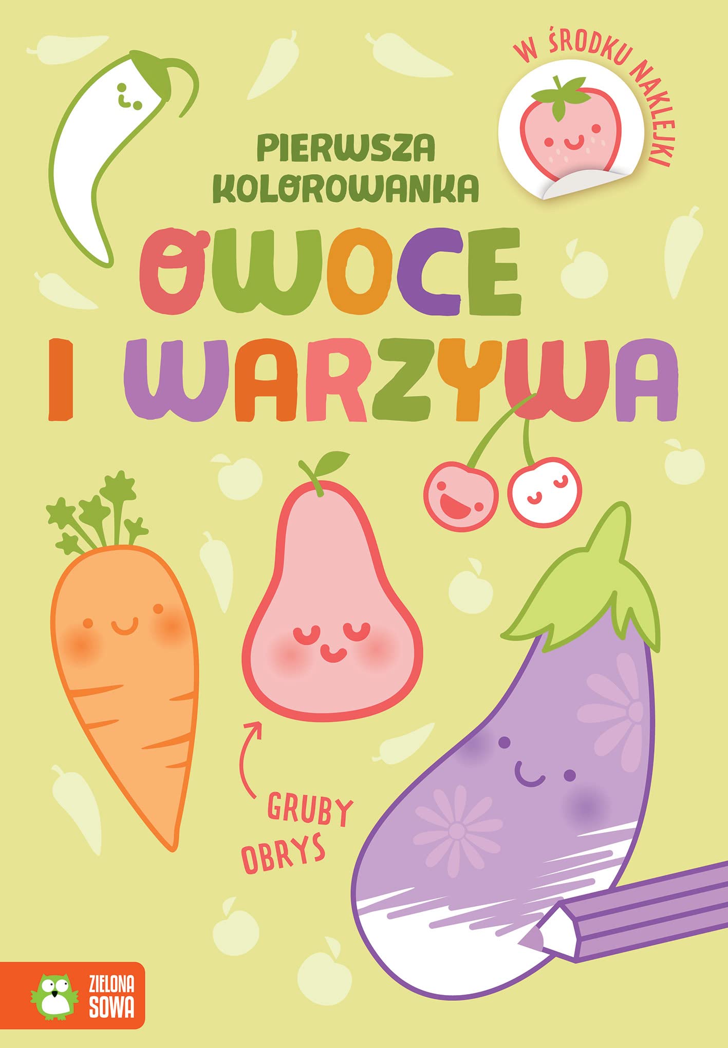 Pierwsza kolorowanka Gruby obrys Owoce i warzywa Books