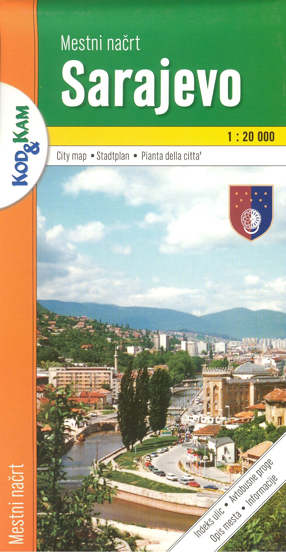 Sarajevo (Bosnia & Herzegovina) 1:20,000 Street Map & Environs GZS Maps & Plans