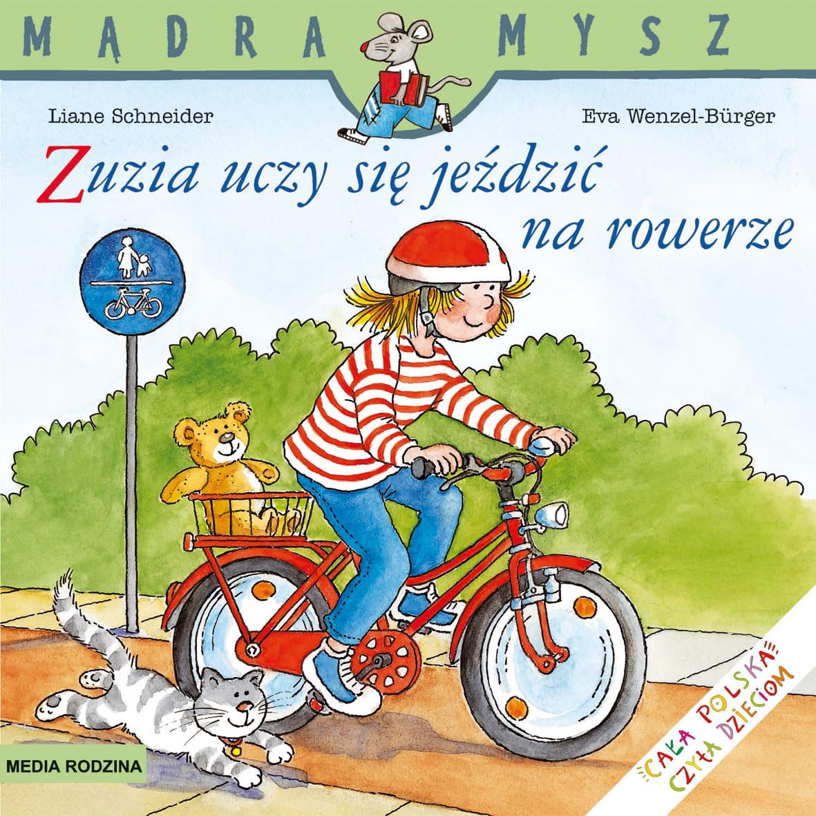 Zuzia uczy się jeździć na rowerze. Mądra Mysz Books