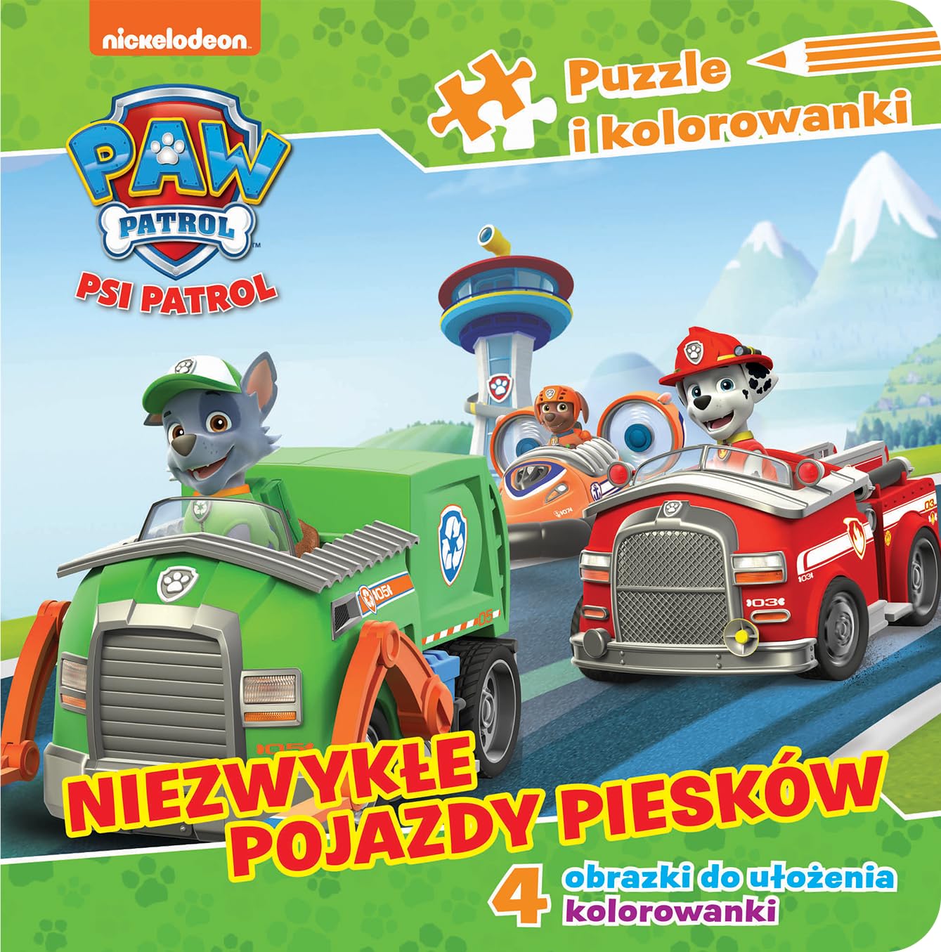Psi Patrol Puzzle i kolorowanki Niezwykłe pojazdy piesków Books