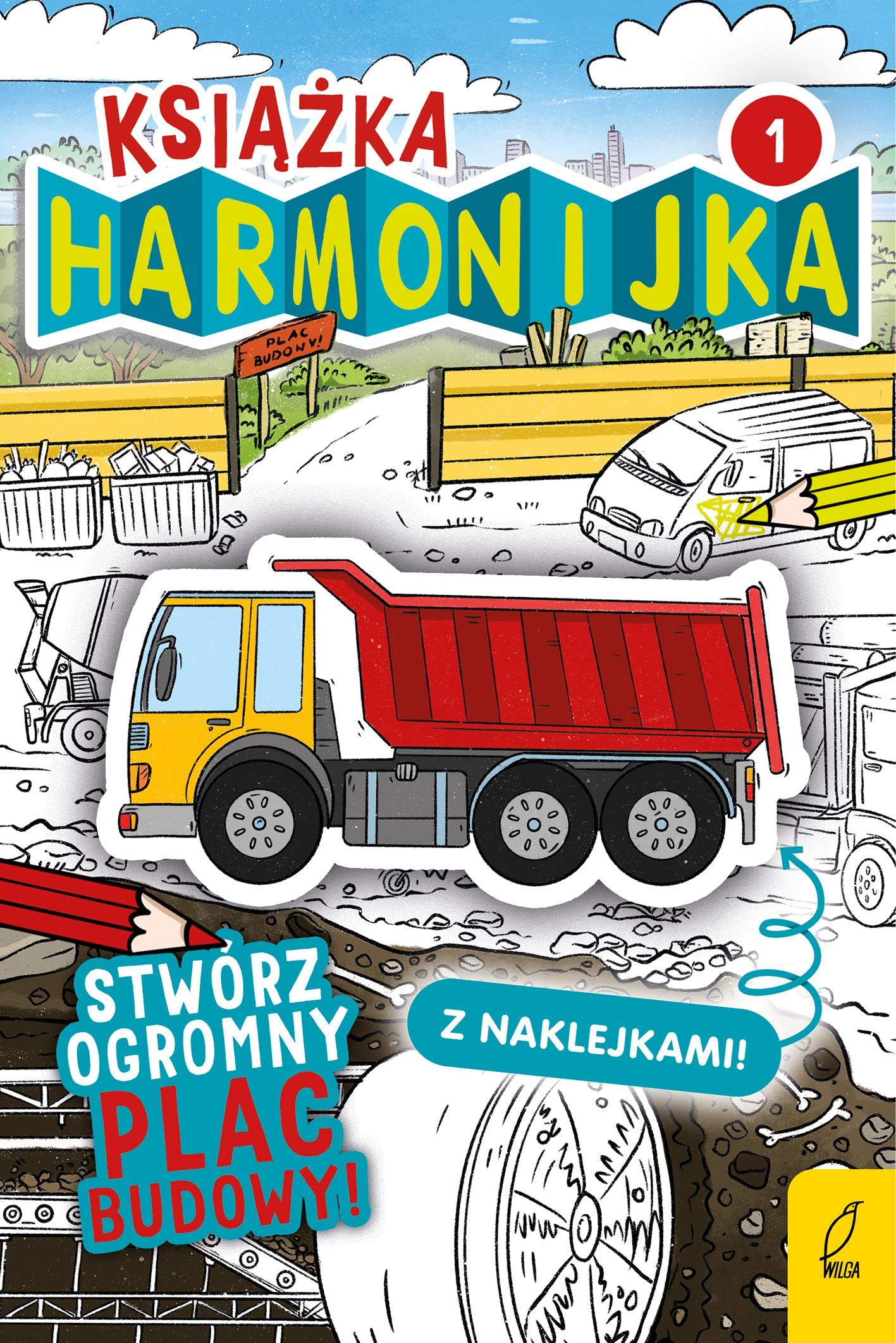 Książka harmonijka Stwórz ogromny plac budowy z naklejkami Część 1 Books