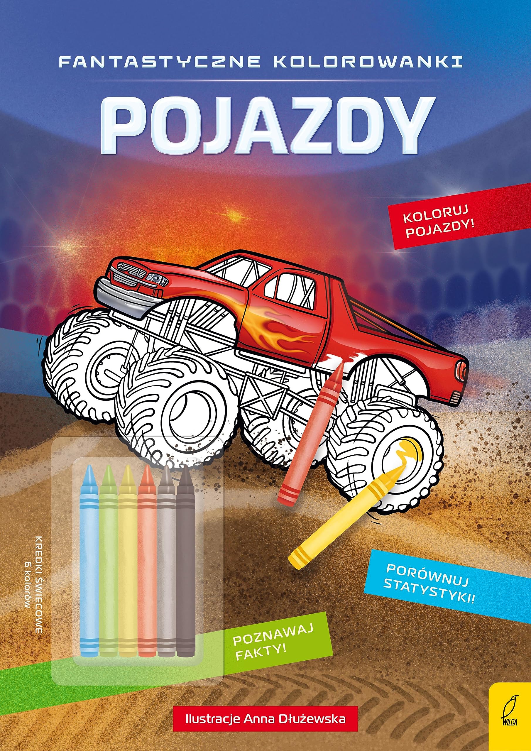 Fantastyczne kolorowanki z kredkami Pojazdy Books