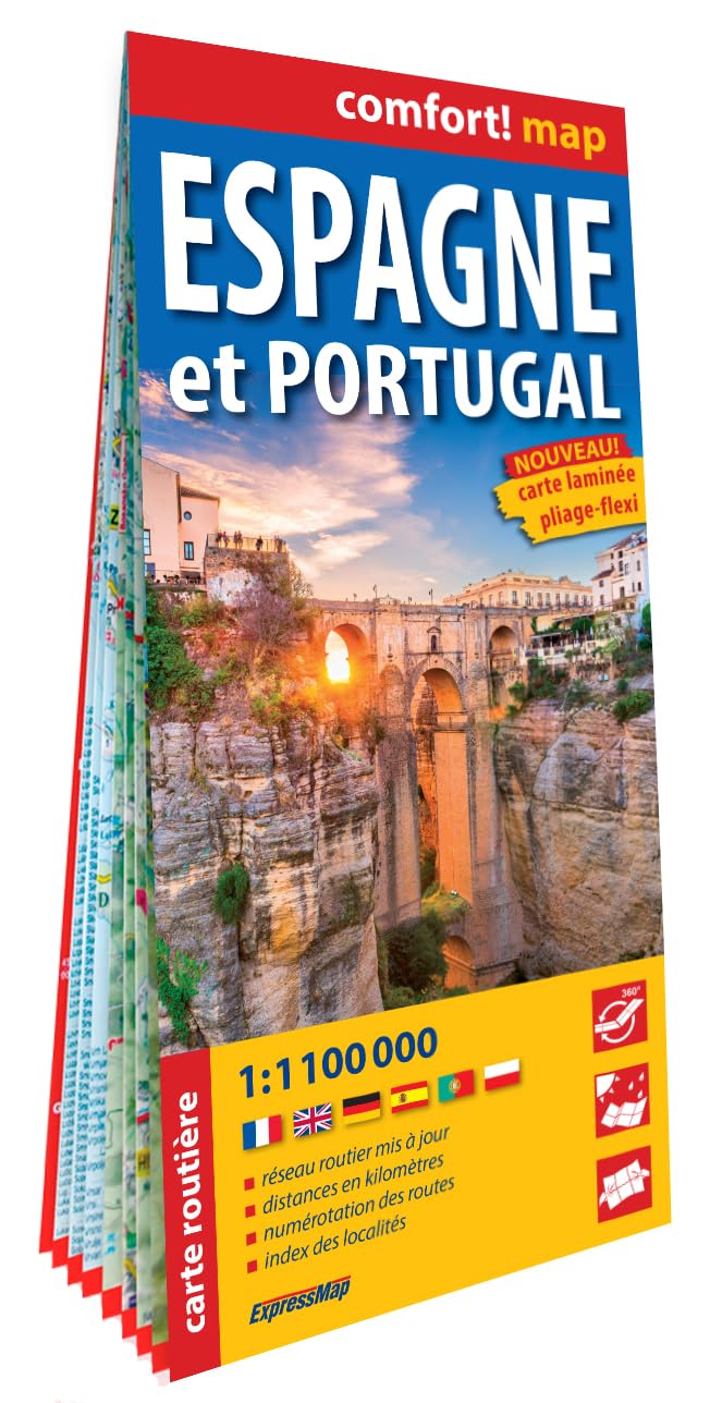 Espagne et Portugal 1/1.100.000 (carte grand format laminée) Leisure, Home & Garden