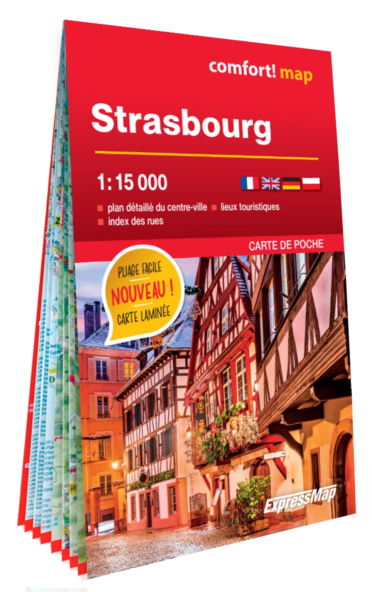Strasbourg 1/15.000 (carte laminée format poche - plan de ville) book