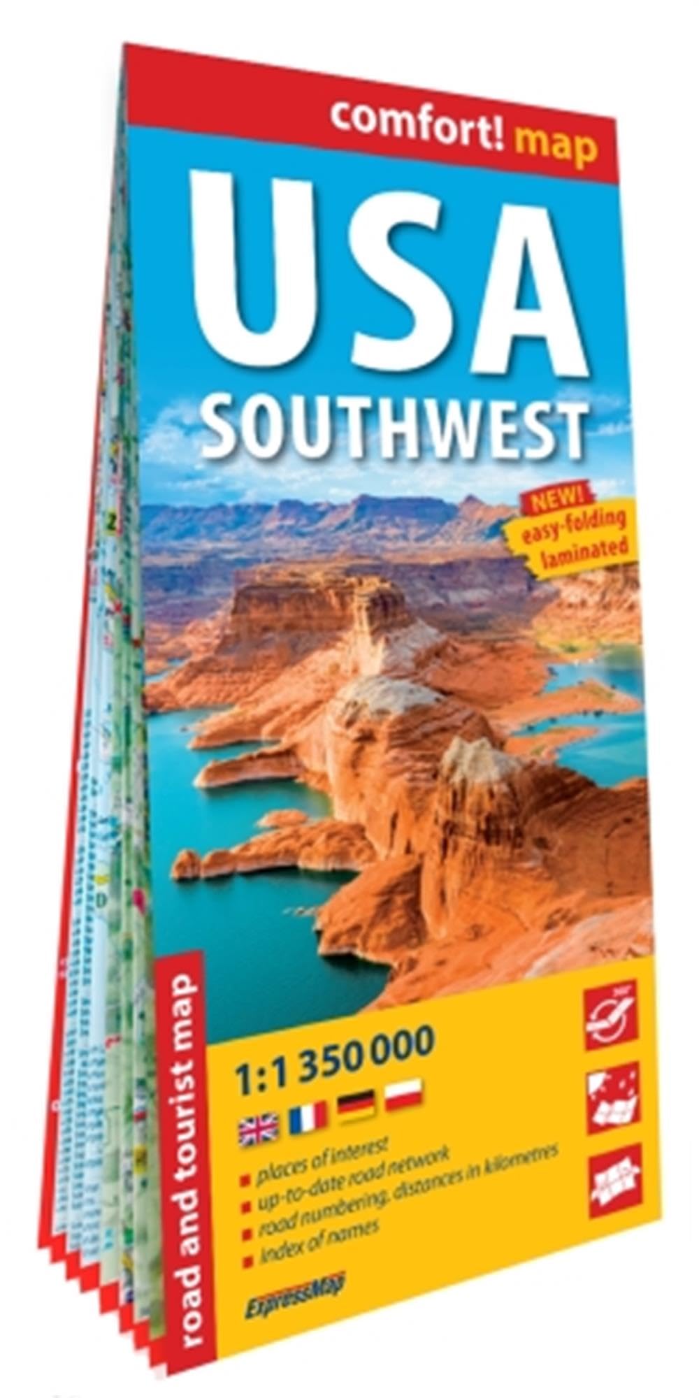 États-Unis. Sud-Ouest 1/1.350.000 (carte grand format laminée). USA Southwest Leisure, Home & Garden