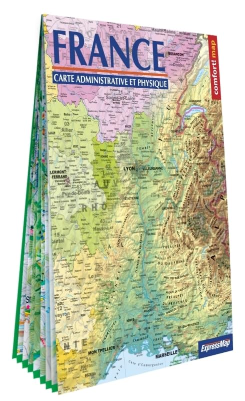 France 1/1.500.000 carte administrative et physique (format XXL, laminée) Geology & Geography