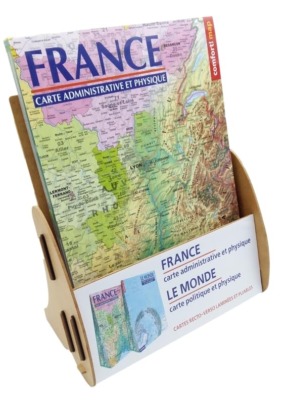 Display 5 × France 1/1.500.000 carte administrative et physique (format XXL, laminée) book