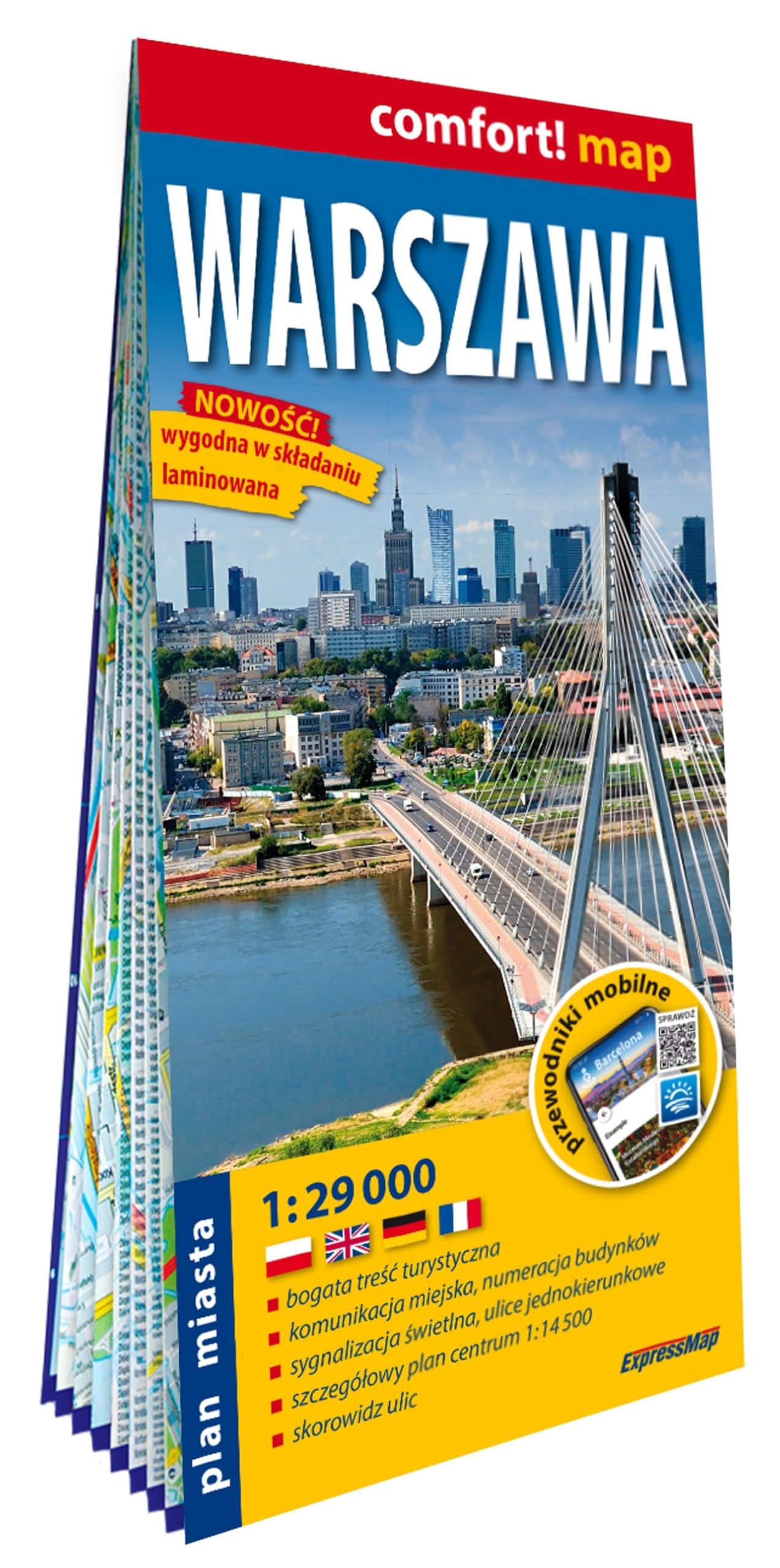 Varsovie 1/29.000 (carte grand format laminée - plan de ville). Warsaw. Warszawa Leisure, Home & Garden