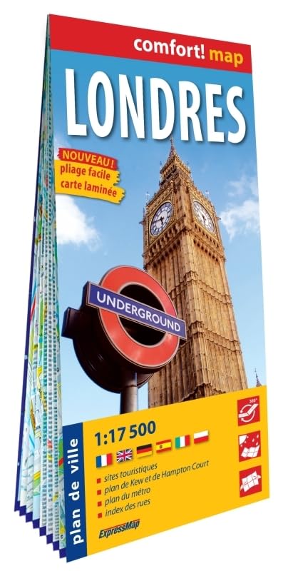 Londres 1/17.500 (carte grand format laminée - plan de ville). London Leisure, Home & Garden
