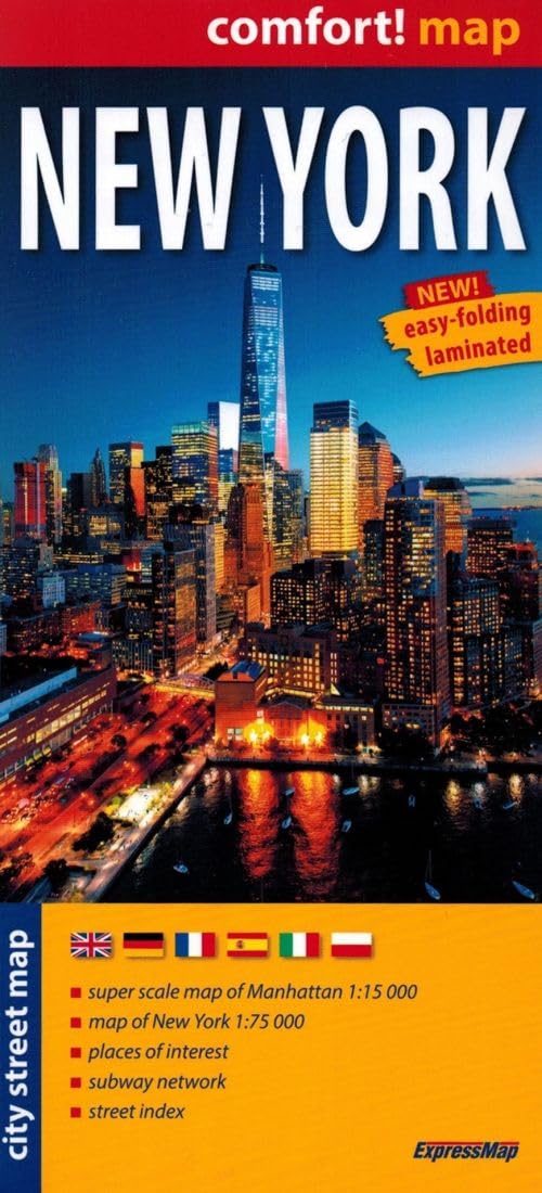 New York 1/75.000, 1/15.000 (carte grand format laminée - plan de ville) book