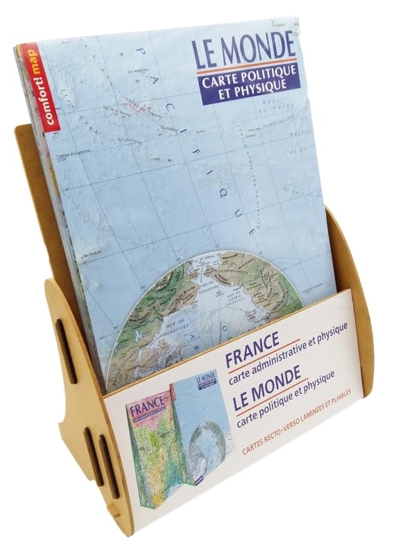 Display 5 × Monde 1/31.000.000 carte politique et physique (format XXL, laminée) book