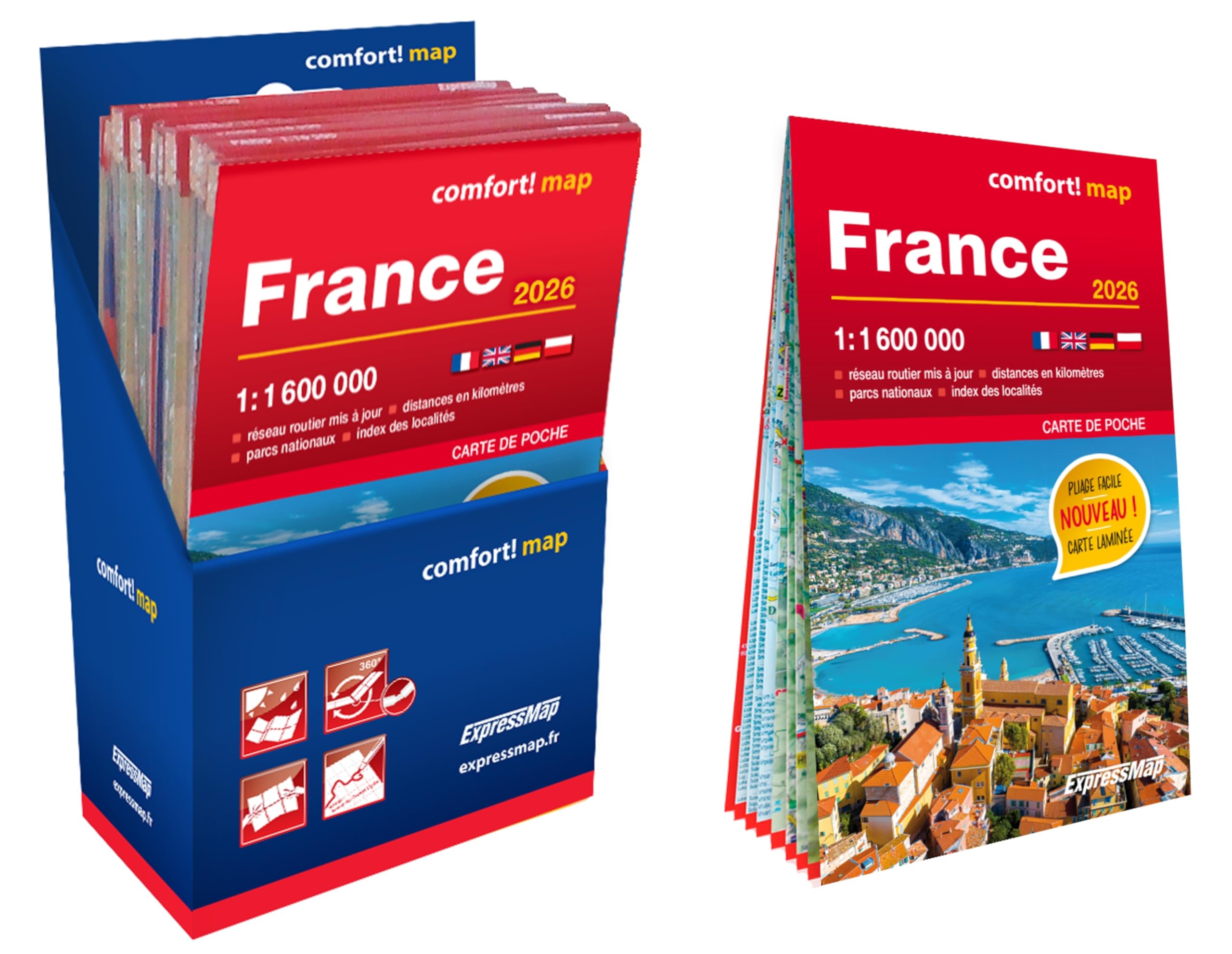 Display 10+1 France 1/1.600.000 (carte poche format laminée) book