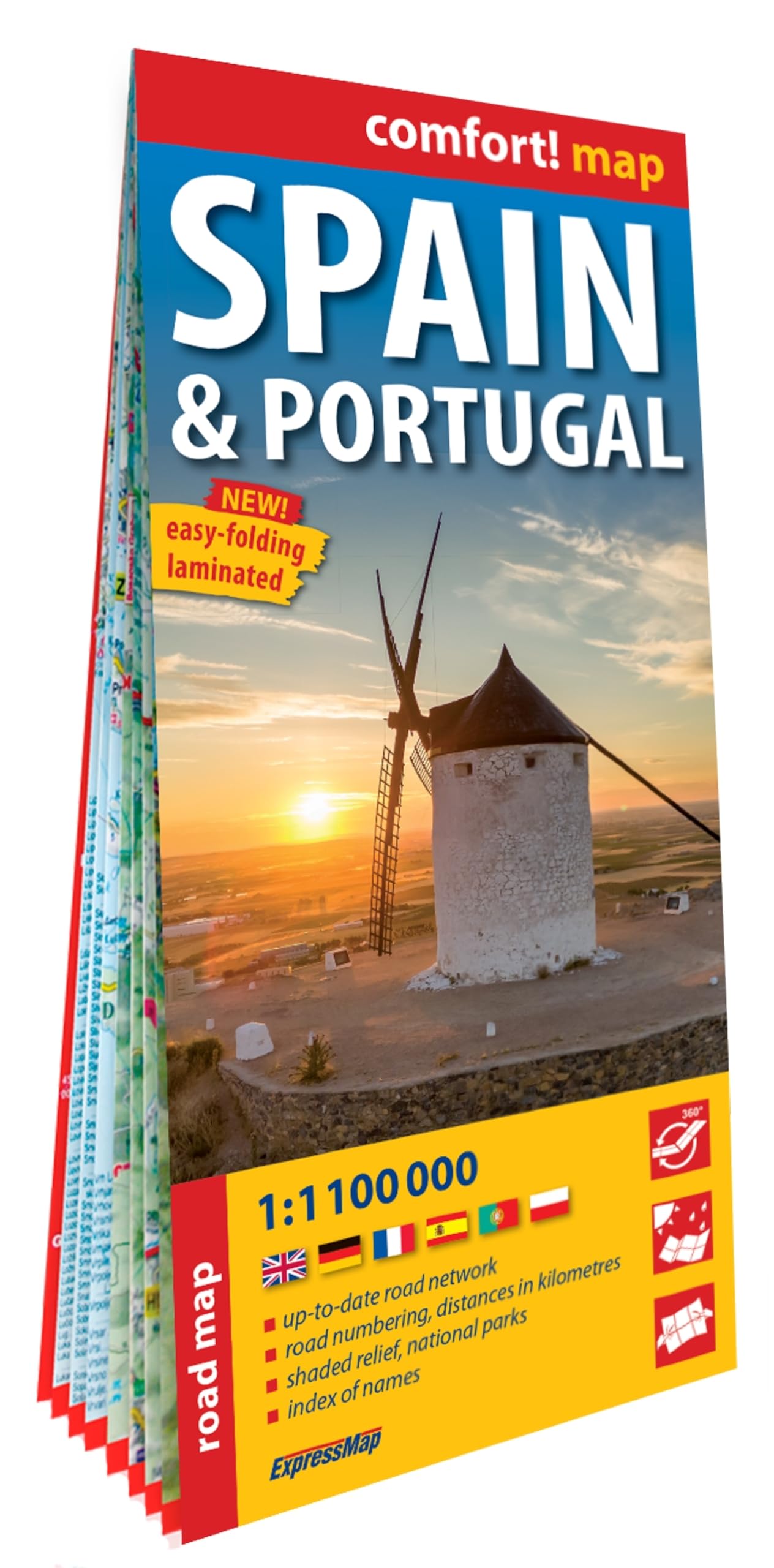 Espagne et Portugal 1/1.100.000 (carte grand format laminée). Spain & Portugal book