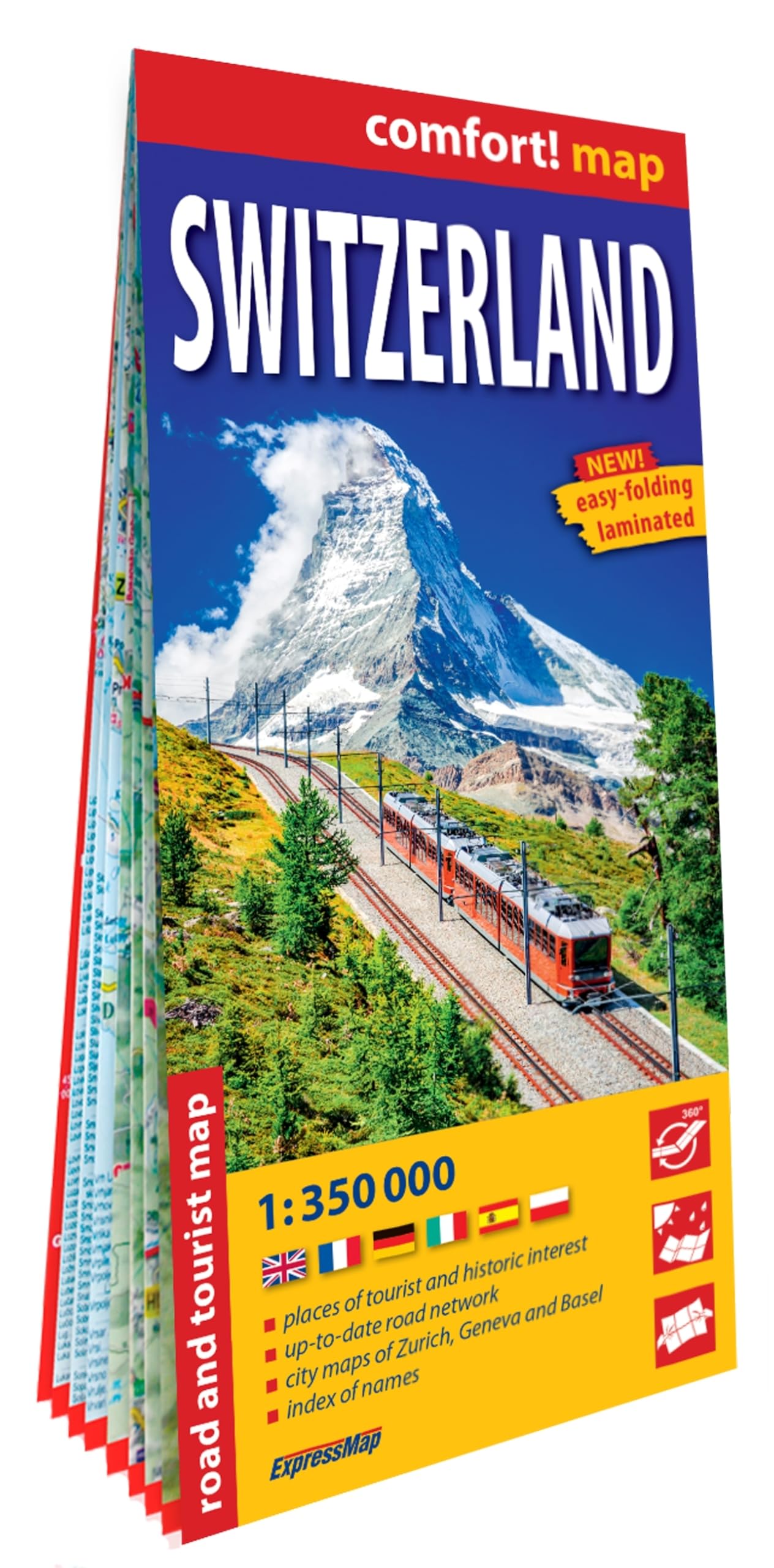Suisse 1/350.000 (carte grand format laminée). Switzerland book