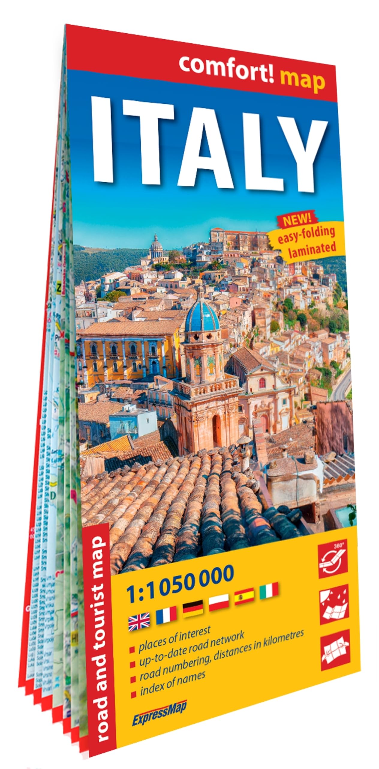 Italie 1/1.050.000 (carte grand format laminée). Italy book
