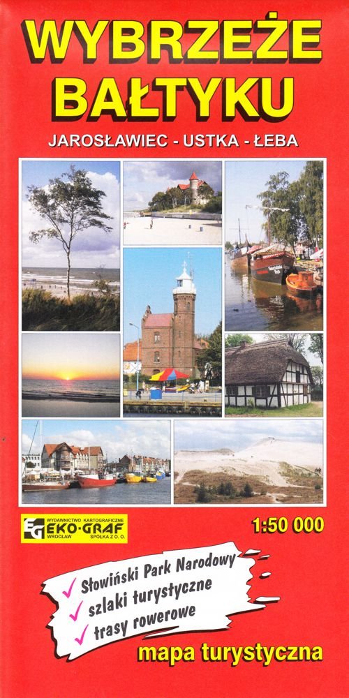 Wybrzeże Bałtyku Jarosławiec Ustka Łeba mapa turystyczna 1:50 000 Maps & Plans