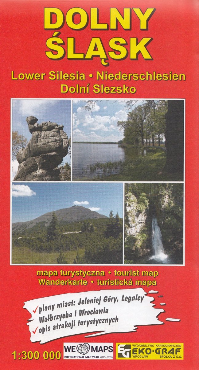 Dolny Slask, Lower Silesia, Niederschlesien: Karte touristischer Sehenswürdigkeiten. 1:300000. Poln. /Engl. /Dt. Maps & Plans