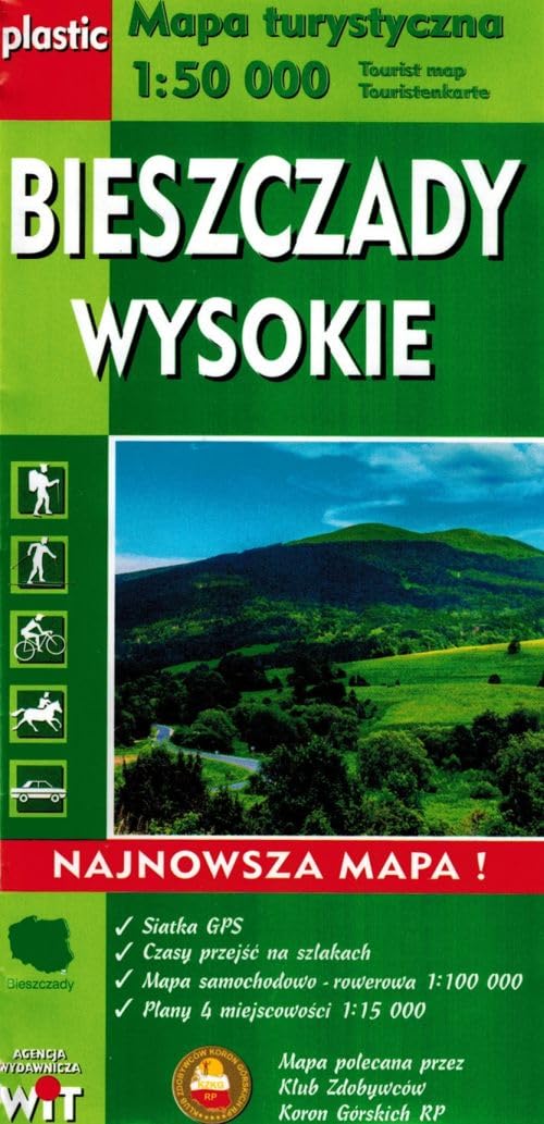 Mapa turystyczna Bieszczady Wysokie 1:50 000 Books