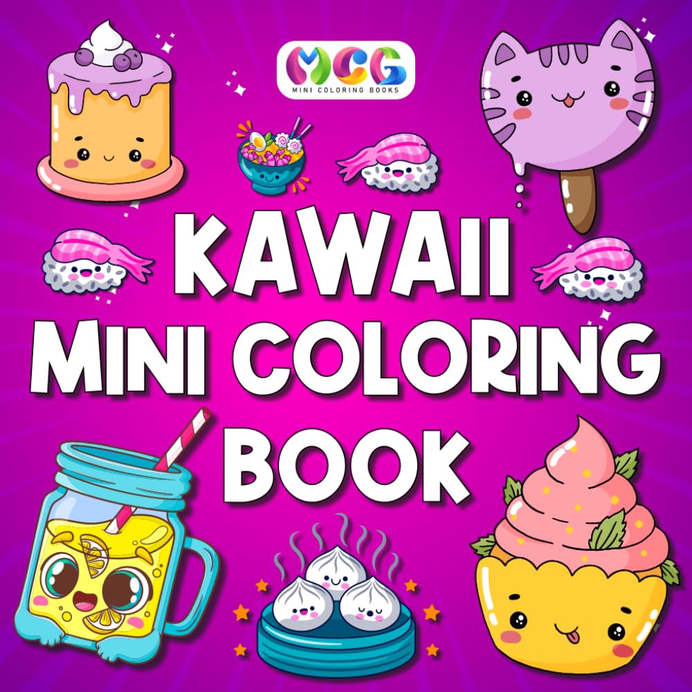 Mini Coloring Book: Kawaii: Bold & Easy Designs For Kids And Adults (Simple And Cute Coloring Books) Manga