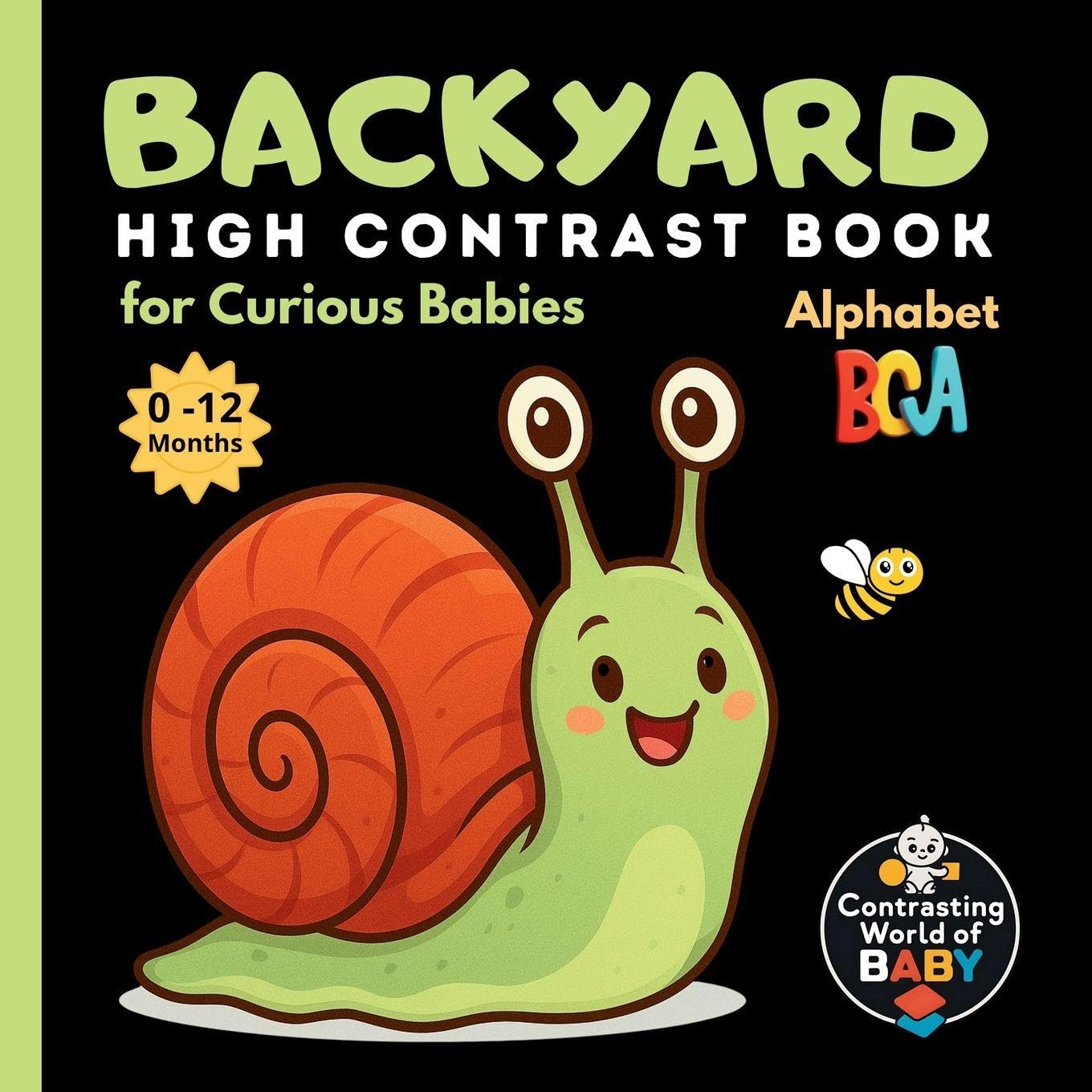 Backyard ABC High Contrast Book for Curious Babies Parents & Children