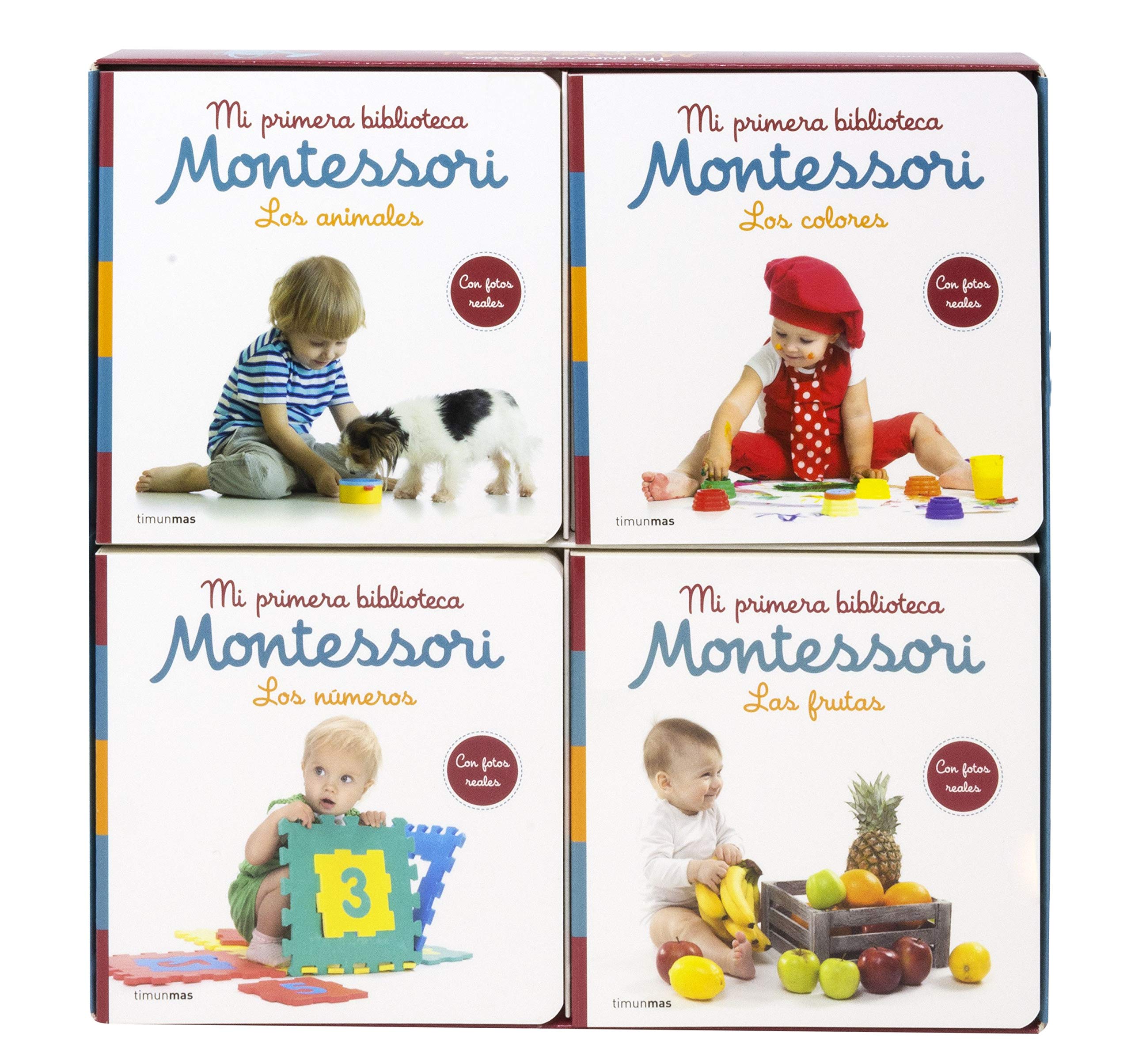 Mi primera biblioteca Montessori: Los colores · Las frutas · Los números · Los animales book