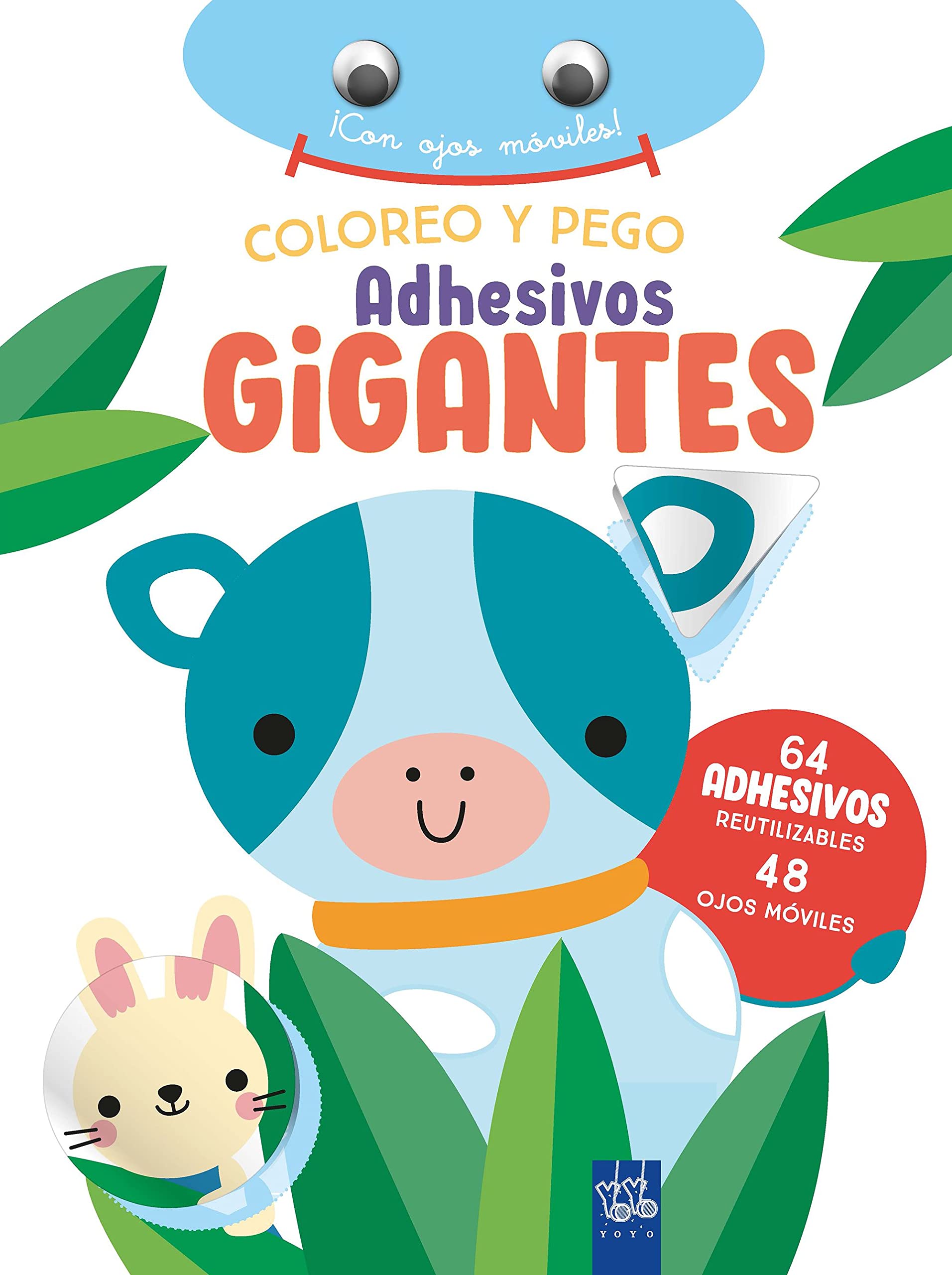 Coloreo y pego adhesivos gigantes. Vaca book