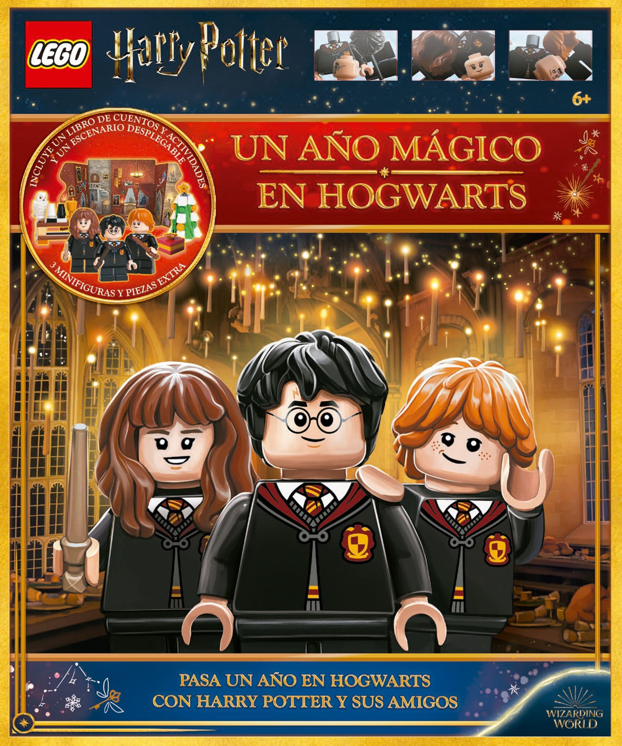 LEGO Harry Potter. Un año mágico en Hogwarts: Incluye un libro, tres minifiguras, piezas LEGO y un escenario desplegable book
