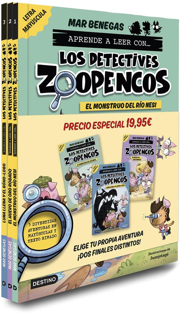 Pack Aprende a leer con... ¡Los Detectives Zoopencos! 1, 2 y 3: En letra: En letra MAYÚSCULA para aprender a leer (libros para niños a partir de 5 años). Elige tu propia historia book