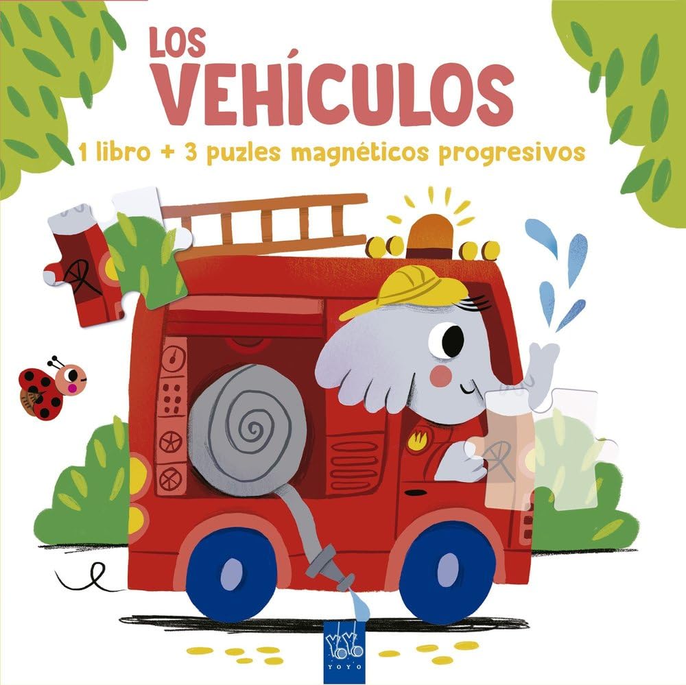 Lee y juega con puzles magnéticos. Los vehículos: 1 libro y 3 puzles magnéticos book