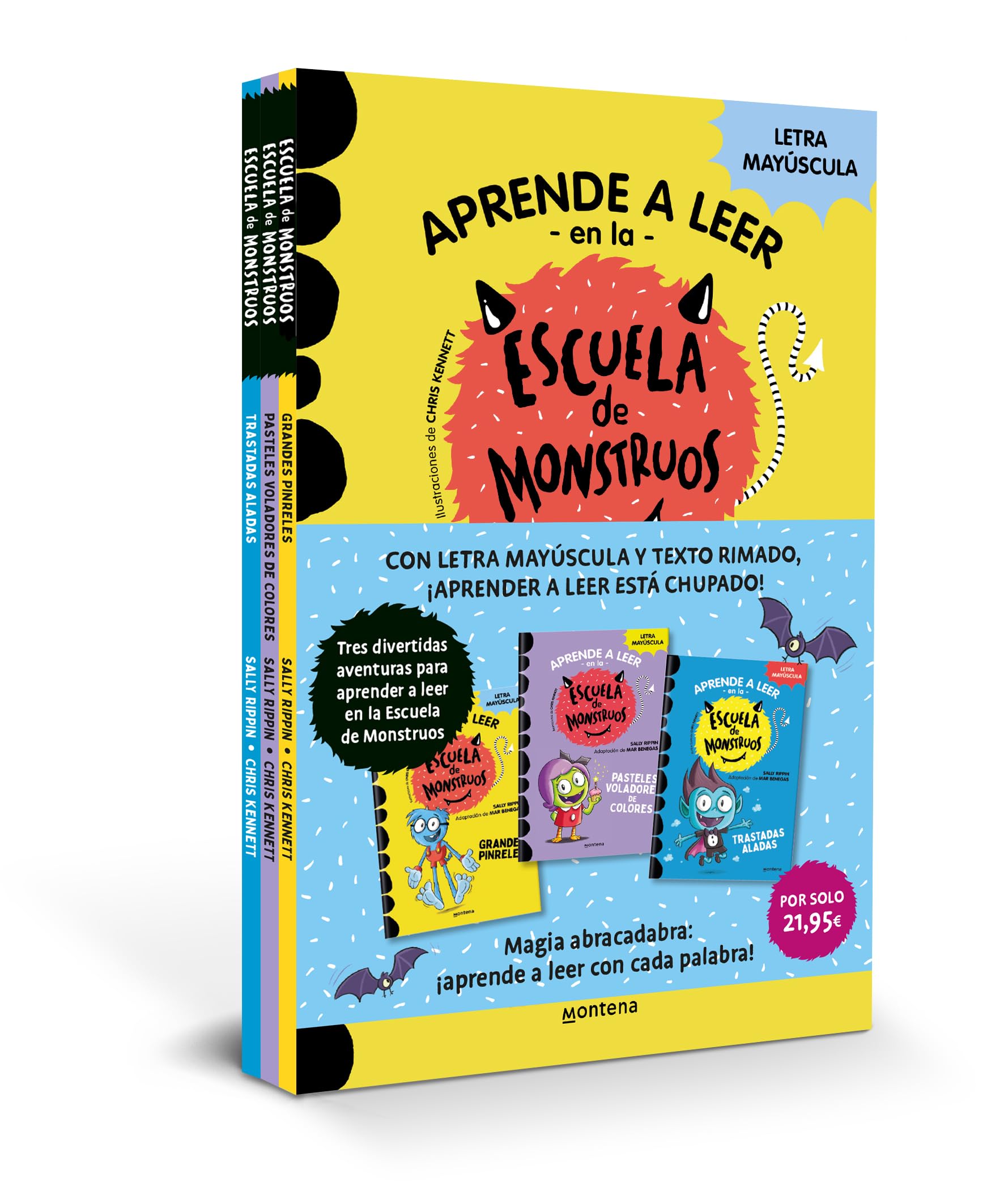 Aprender a leer en la Escuela de Monstruos - Pack con los libros 4, 5 y 6: En letra MAYÚSCULA (libros para niños a partir de 5 años) (Montena) Non-fiction