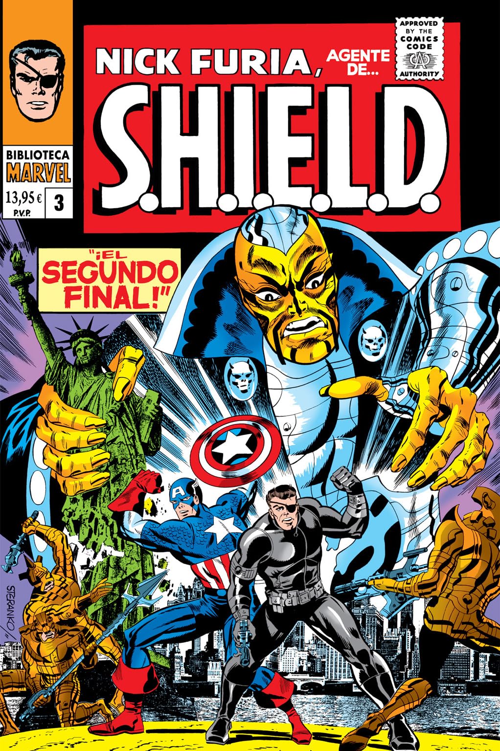 Biblioteca marvel nick furia, agente de s.h.i.e.l.d. 3. 1967. strange tales 154-163 usa book