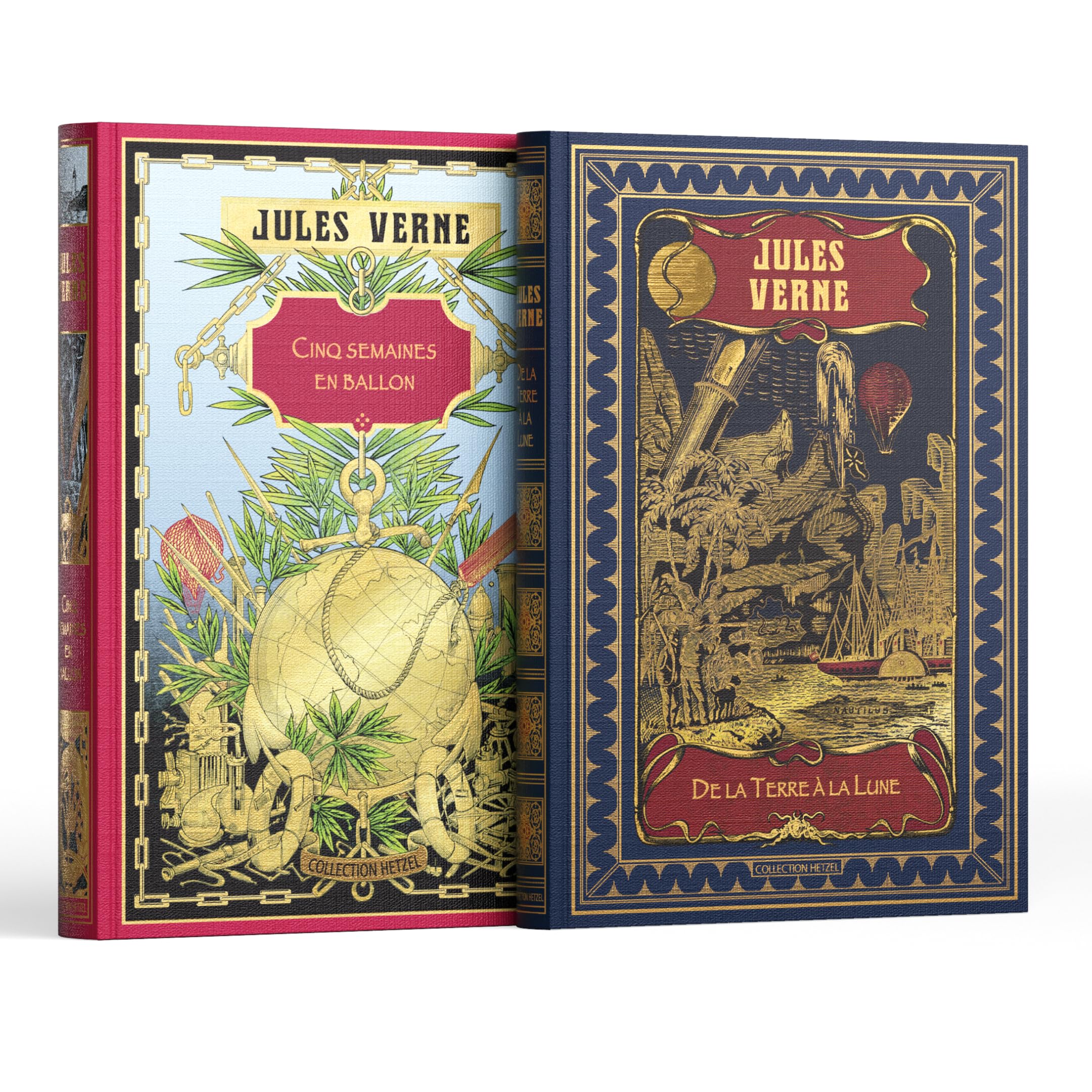 Collection Jules Verne - Sélection II - Contient 2 livres :: Cinq semaines en ballon, De la Terre à la Lune book