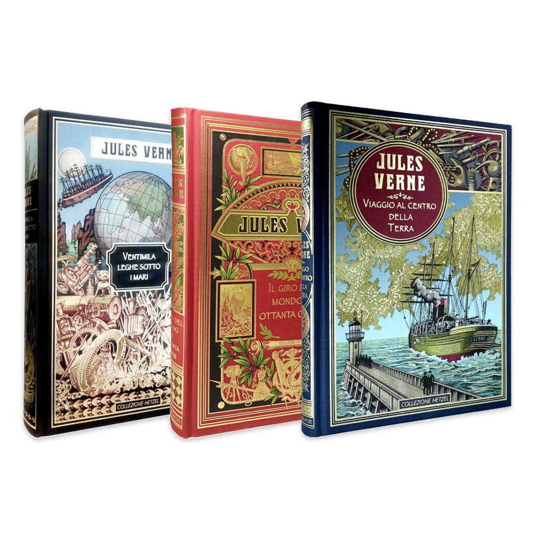 Collezione Jules Verne pack I. Contiene 3 libri: Viaggio al centro della terra, Il giro del mondo in 80 giorni, Ventimila leghe sotto i mari book
