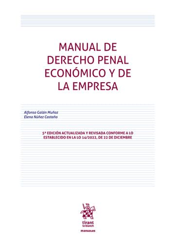 Manual de Derecho Penal Económico y de la Empresa. 5ª Edición actualizada y revisada book