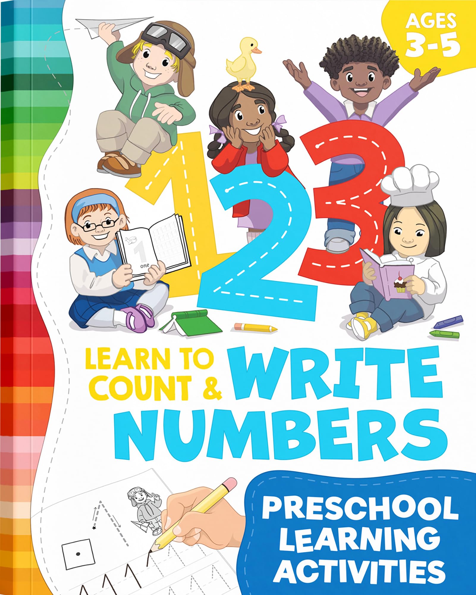 1-2-3 Learn to Count & Write Numbers: Preschool Practice Workbook for Kids Ages 3-5 (Preschool Learning Activities, Band 2) Study Guides