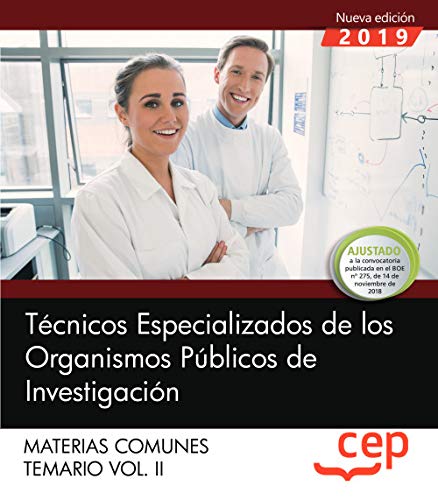 Técnicos Especializados de los Organismos Públicos de Investigación : materias comunes. Temario book
