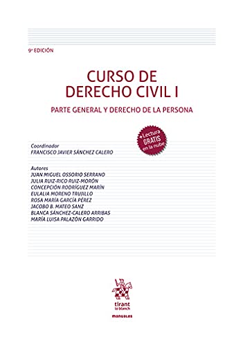Curso de Derecho Civil I Parte General y Derecho de la Persona 9ª Edición (Manuales de Derecho Civil y Mercantil) Law