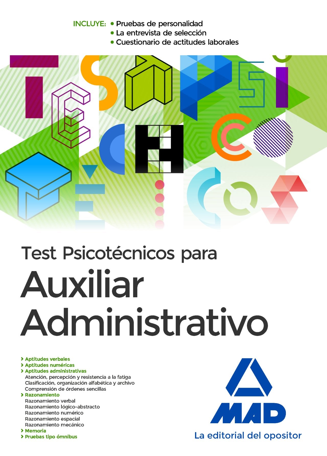 Test Psicotécnicos para Auxiliar Administrativo book