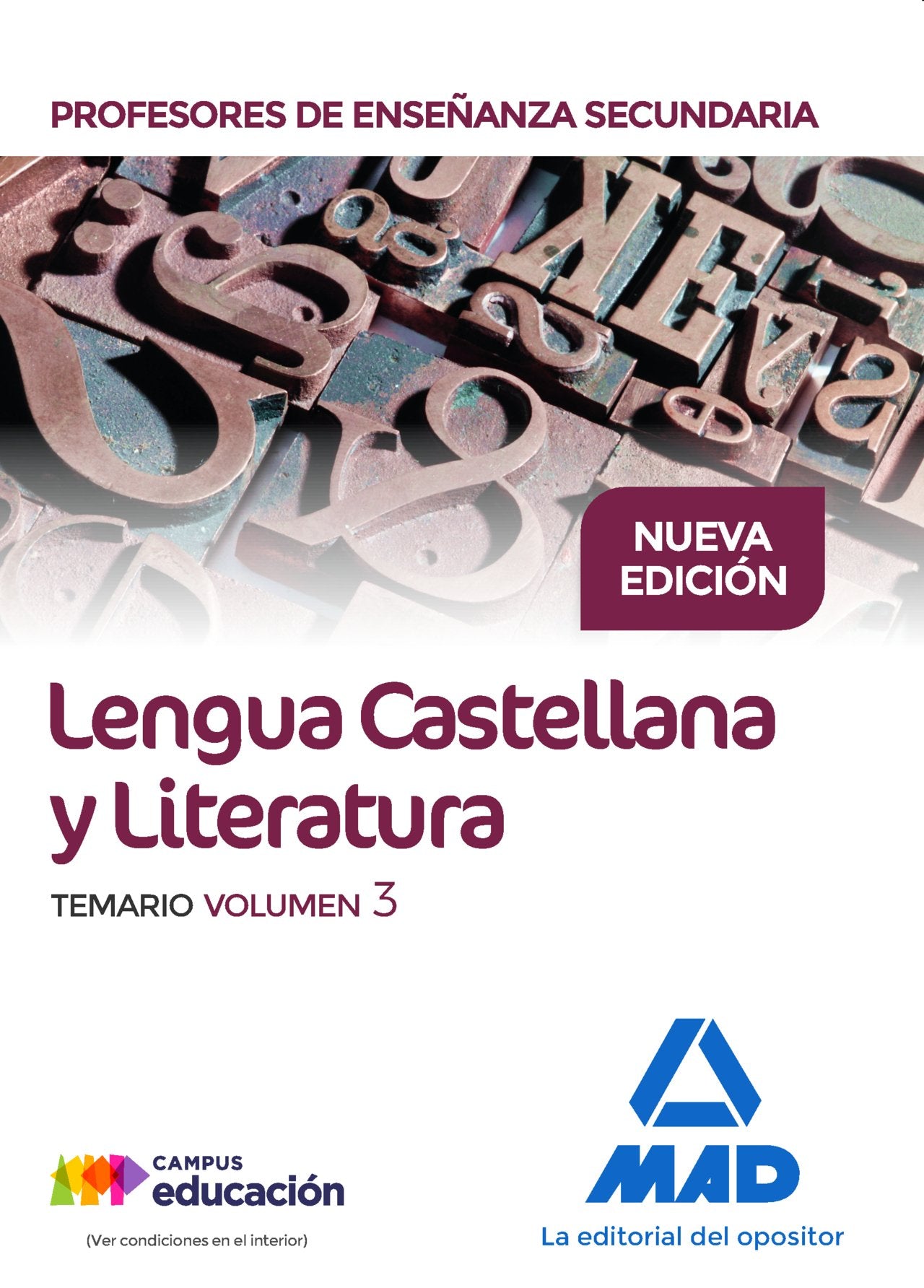 Cuerpo de Profesores de Enseñanza Secundaria. Lengua Castellana y Literatura. Temario. Volumen 3 book